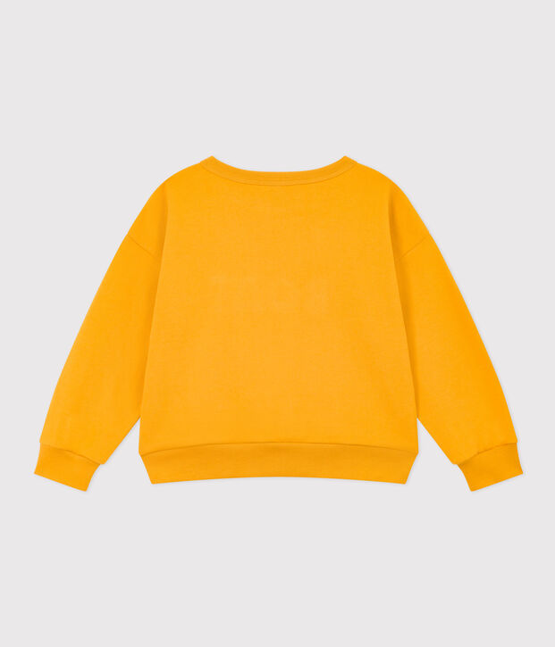 Sweatshirt bedrukt in fleece voor jongens en meisjes geel