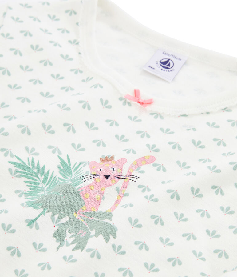 Nachthemd van gebreide stof voor meisjes wit/multicouleur