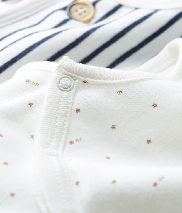 Set van 2 items babyjongen van gebreide stof wit/blauw