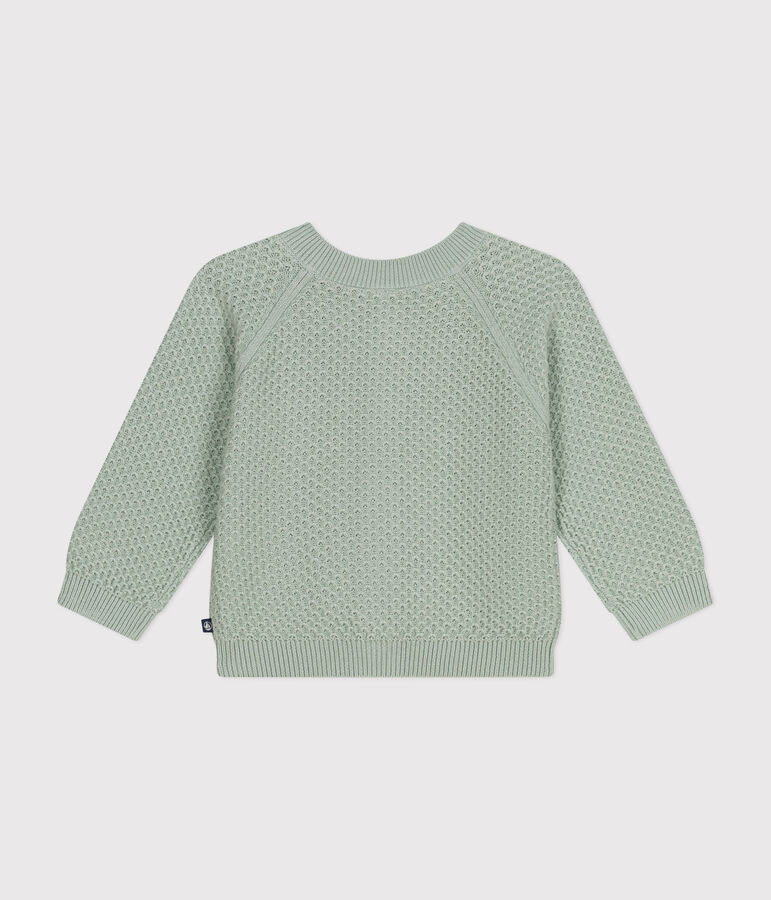 Katoenen gebreide babycardigan groen
