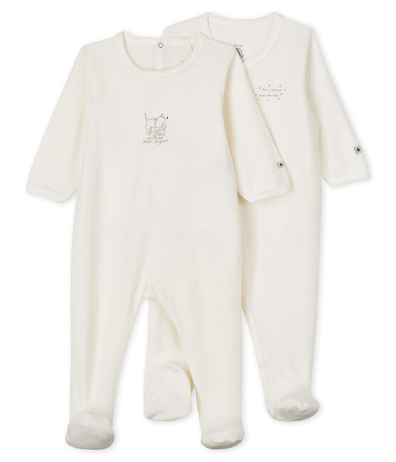 Lot de 2 dors-bien blanc bébé en velours variante 1