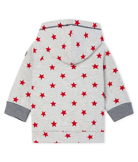 Sweatshirt met capuchon van mesh met print babyjongen grijs BELUGA/rood TERKUIT CN