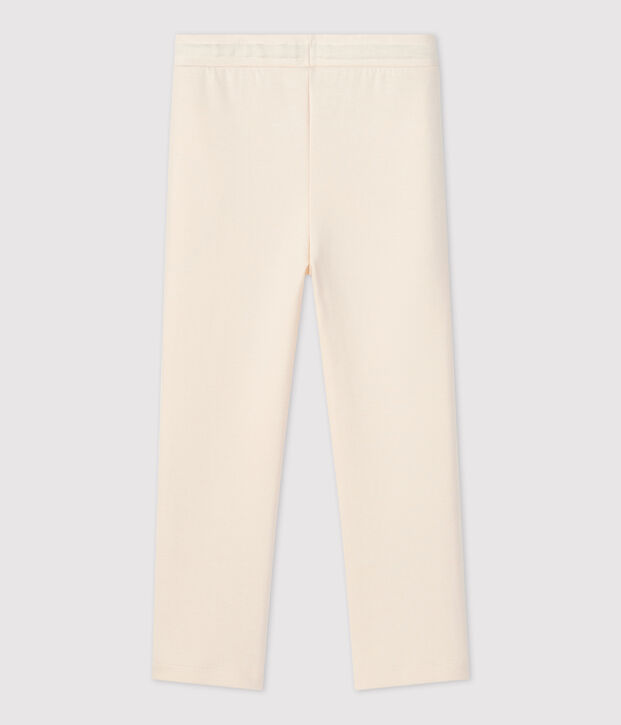 Pantalon confortable en coton enfant fille &eacute;cru