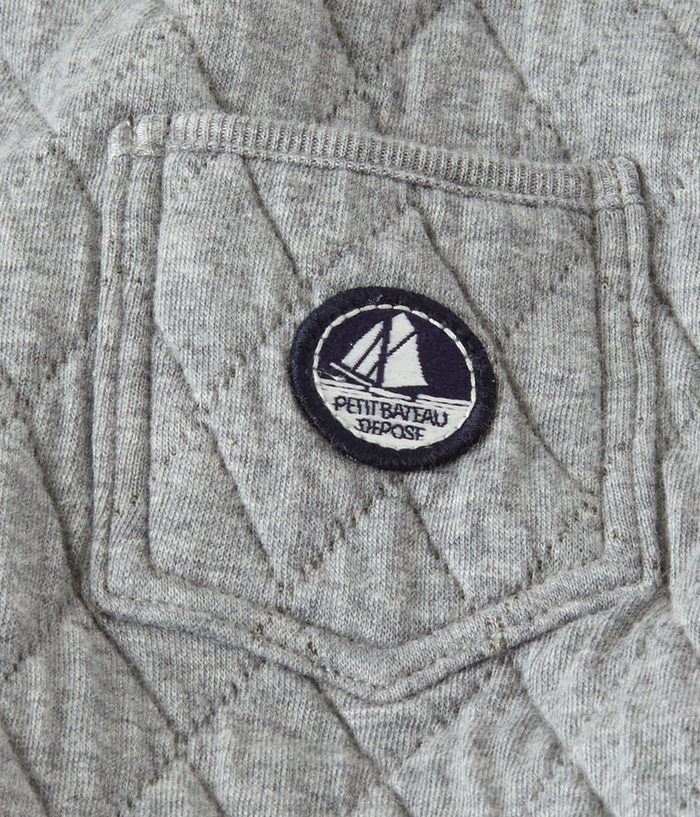 Salopette in doorgestikte tubic voor babyjongens grijs SUBWAY CHINE