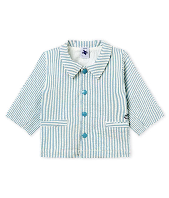 Veste bébé garçon rayée bleu FONTAINE/blanc MARSHMALLOW