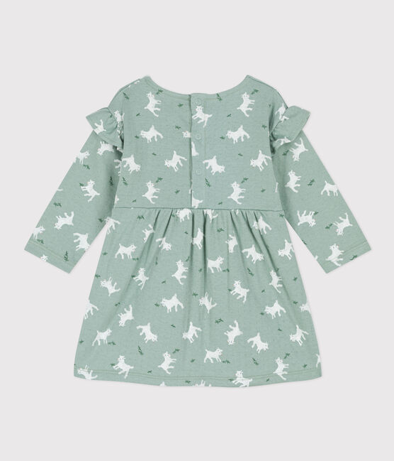 Jurk met lange mouwen in doorgestikte tubic met print voor baby's PAUL/ MULTICO