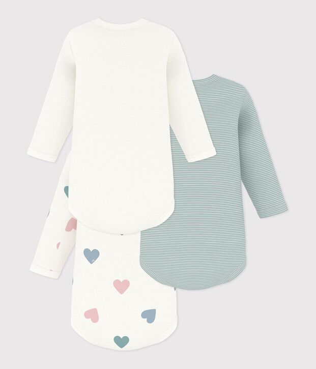 Lot de bodies manches longues en coton imprim&eacute; &agrave; fleurs b&eacute;b&eacute; multicouleur
