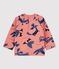 Trui in molton met dierenprint voor baby's. roze PAPAYE/ MULTICO