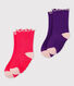 Lot de 2 paires de chaussettes bébé fille