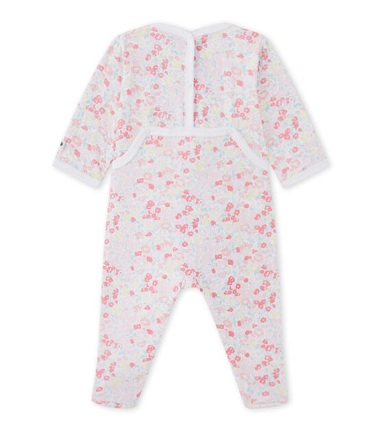 Dors bien bébé fille en tubique fleuri blanc ECUME/blanc MULTICO