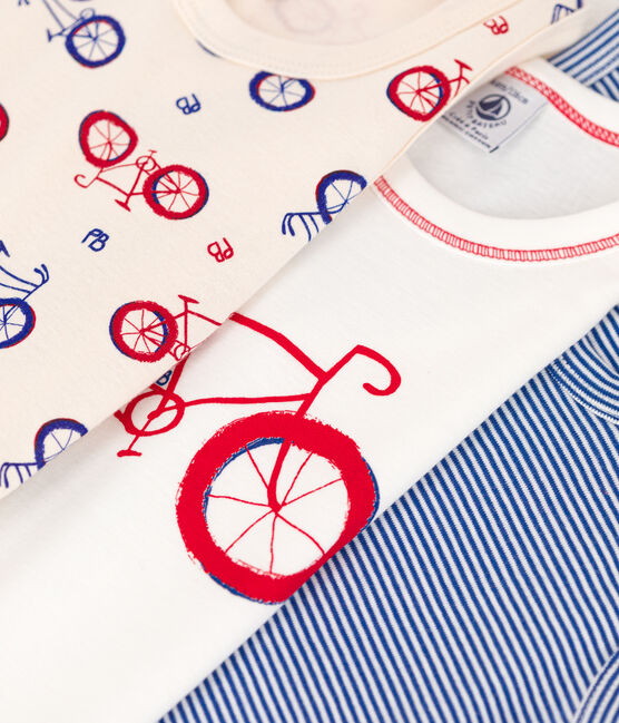 Set van 3 katoenen jongenstanktops met fietsen variante 1