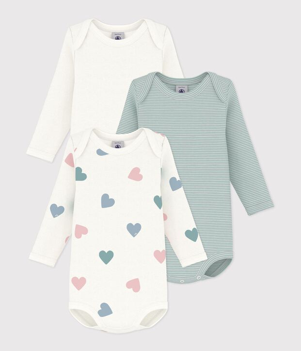 Lot de bodies manches longues en coton imprim&eacute; &agrave; fleurs b&eacute;b&eacute; multicouleur