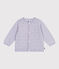 Effen gebreid babyvestje in katoen purper PARME