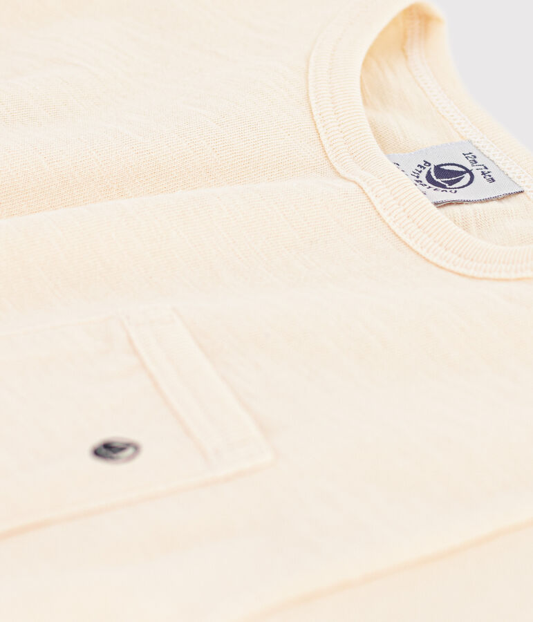 Tee-shirt manches courtes b&eacute;b&eacute; en jersey flamm&eacute; &eacute;cru