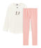 Pyjama petite fille en côte blanc MARSHMALLOW/rose ROSAKO