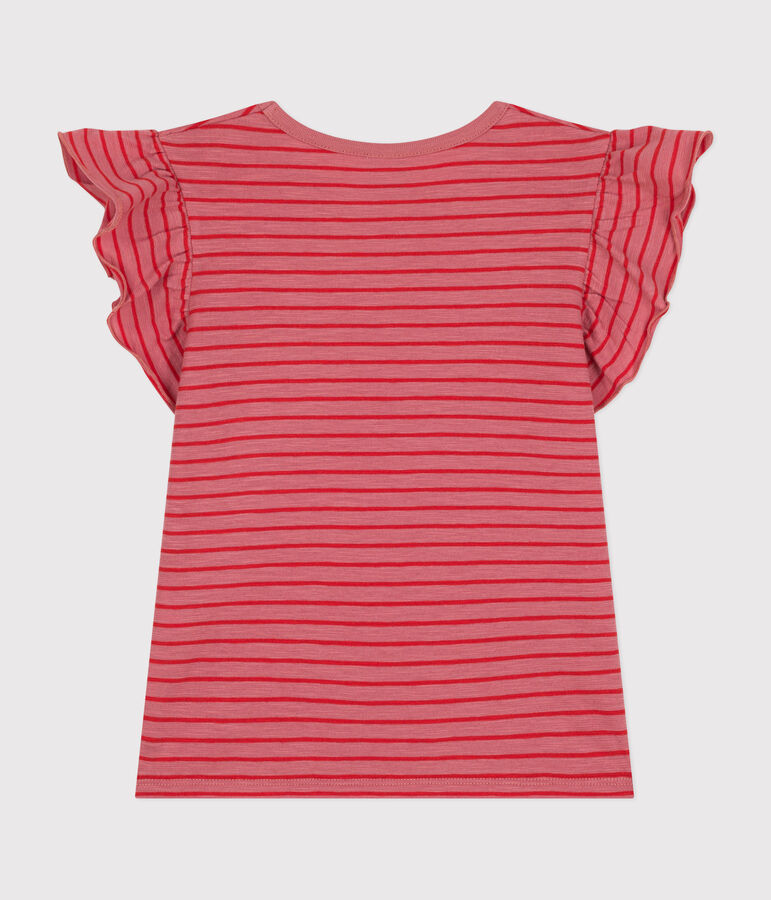 T-shirt met korte mouw van jersey voor meisjes roze/rood
