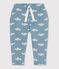 Pantalon bébé imprimé en molleton bleu ROVER/blanc MARSHMALLOW