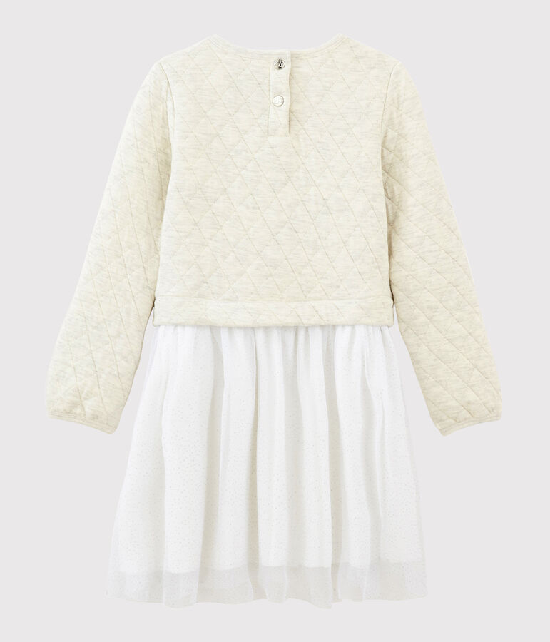 Robe manches longues enfant fille beige