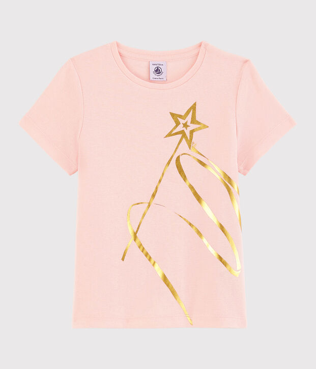 Katoenen T-shirt met korte mouwen voor meisjes roze