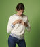 Molton sweatshirt voor Dames wit MARSHMALLOW