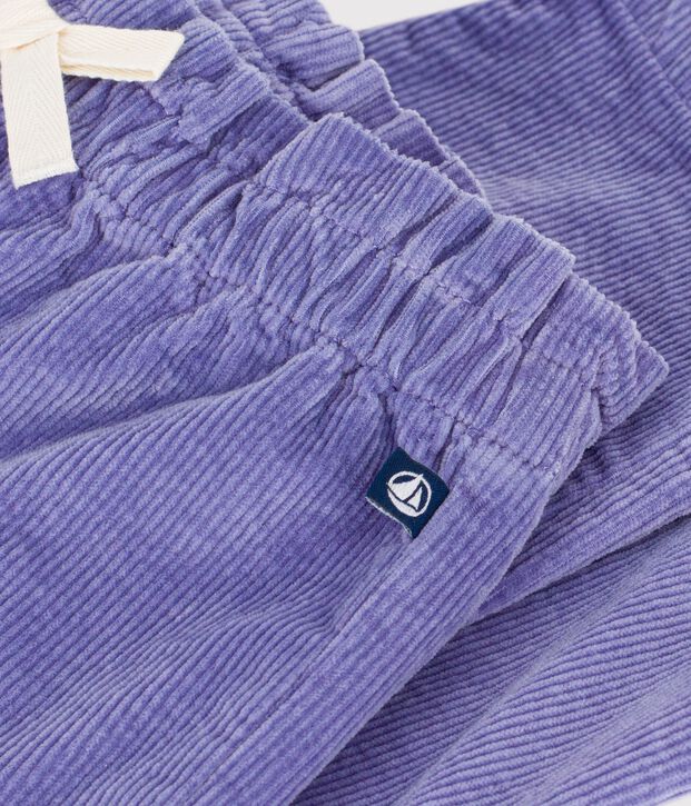 Effen fluwelen babybroekje purper
