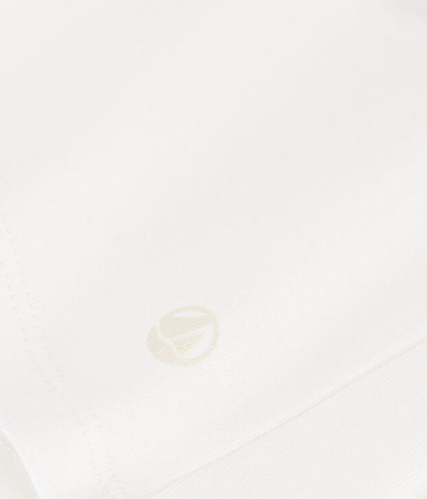 L'Iconique, T-shirt met lange mouw van effen ribstof voor dames wit