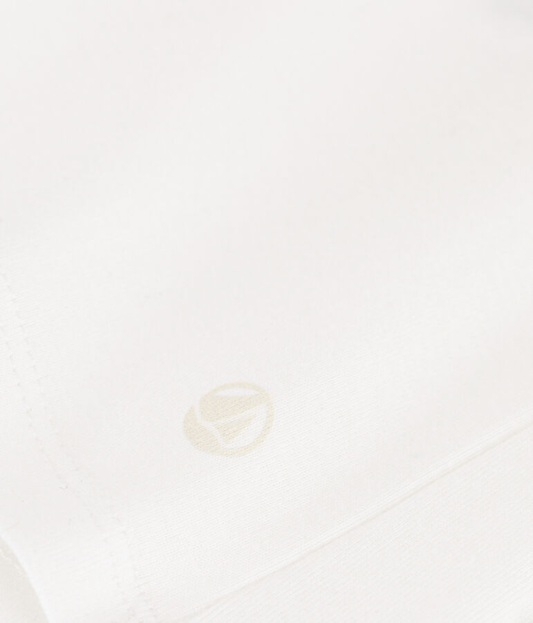 L'Iconique, T-shirt met lange mouw van effen ribstof voor dames wit