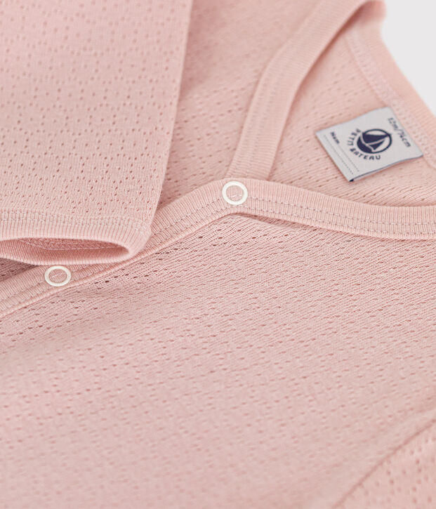 Katoenen babypyjama zonder voetjes roze