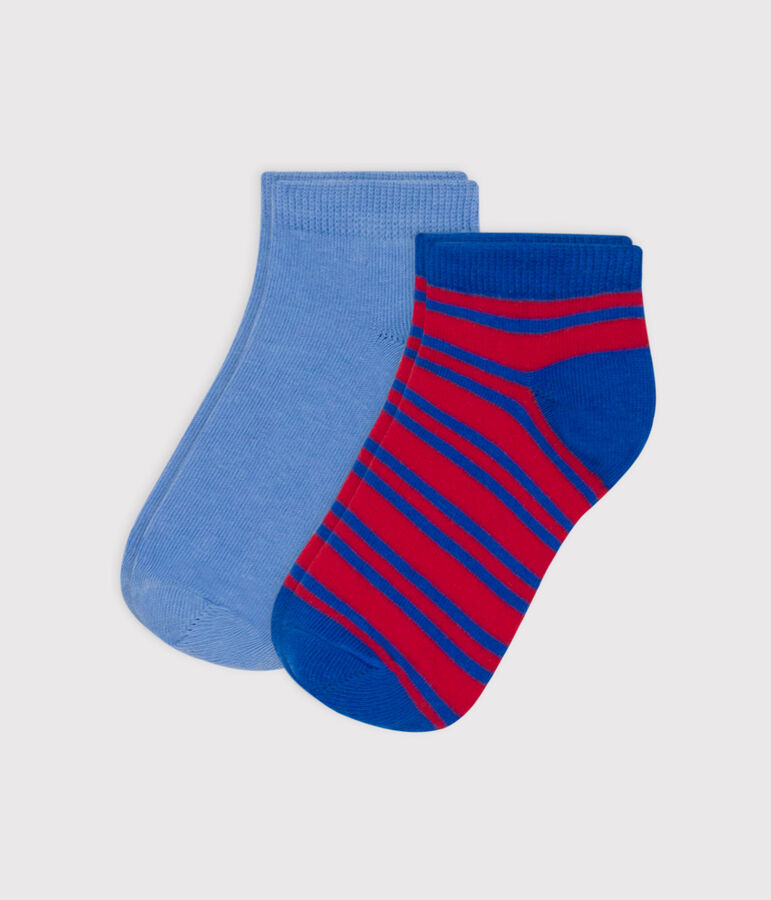 Lot de 2 paires de chaussettes rayures en jersey de coton enfants multicouleur