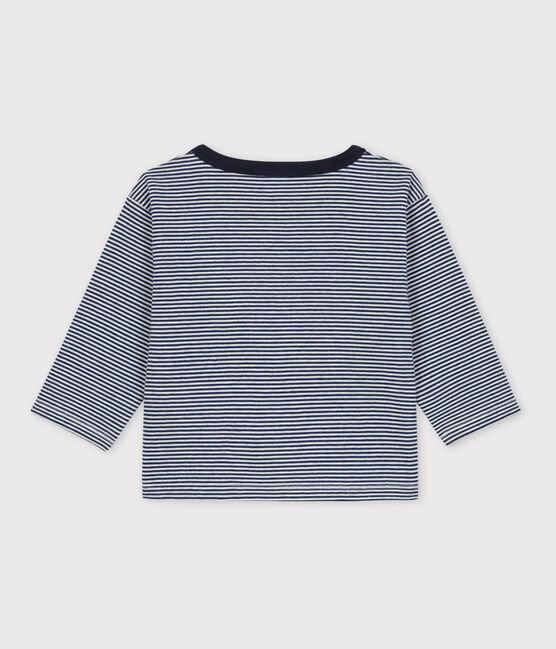 Baby-T-shirt met lange mouwen milleraies-strepen van tubic blauw MEDIEVAL/ MONTELIMAR