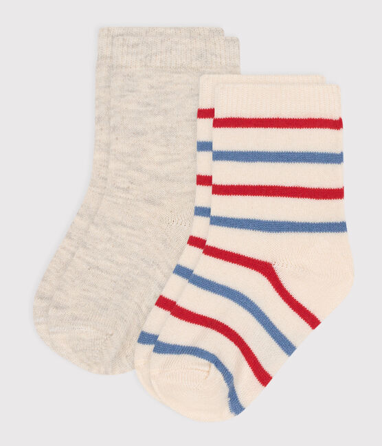 Set van 2 paar katoenen babysokken met strepen variante 1