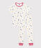 Pyjama enfant en coton manches courtes et jambes longues imprimé blanc MARSHMALLOW/blanc MULTICO