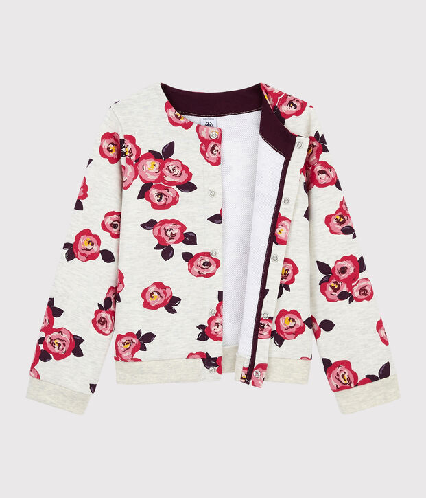Cardigan in molton meisjes kinderen beige/multicouleur