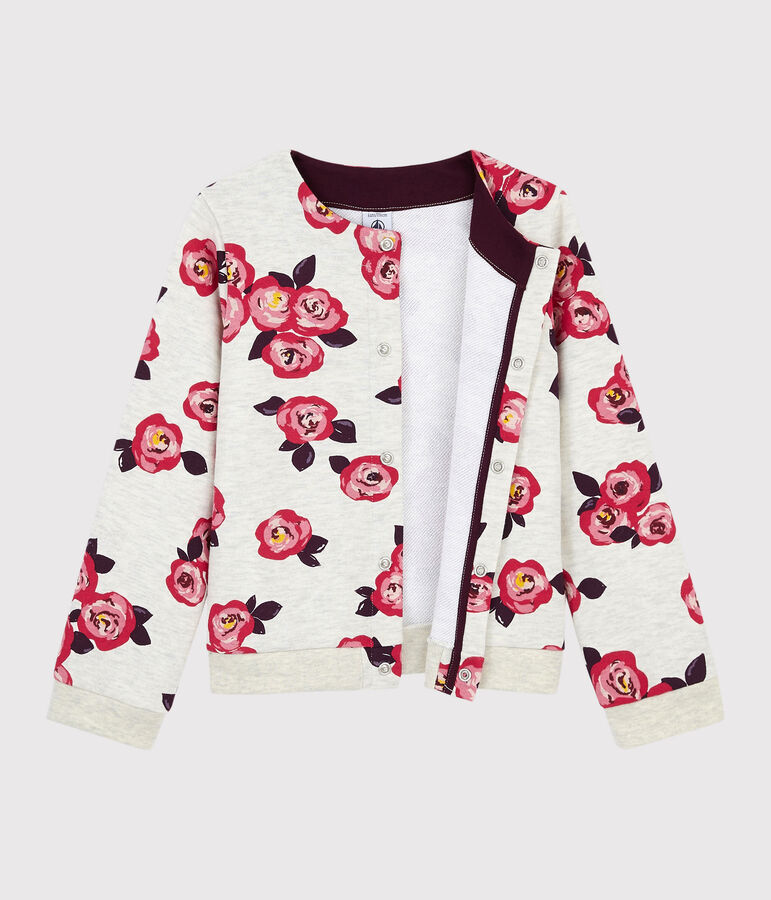 Cardigan en molleton enfant Fille beige/multicouleur