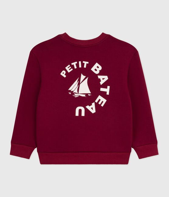 Sweatshirt enfant en coton uni AMARANTE