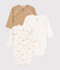 Set van 3 katoenen overslagbody's met lange mouw voor baby's