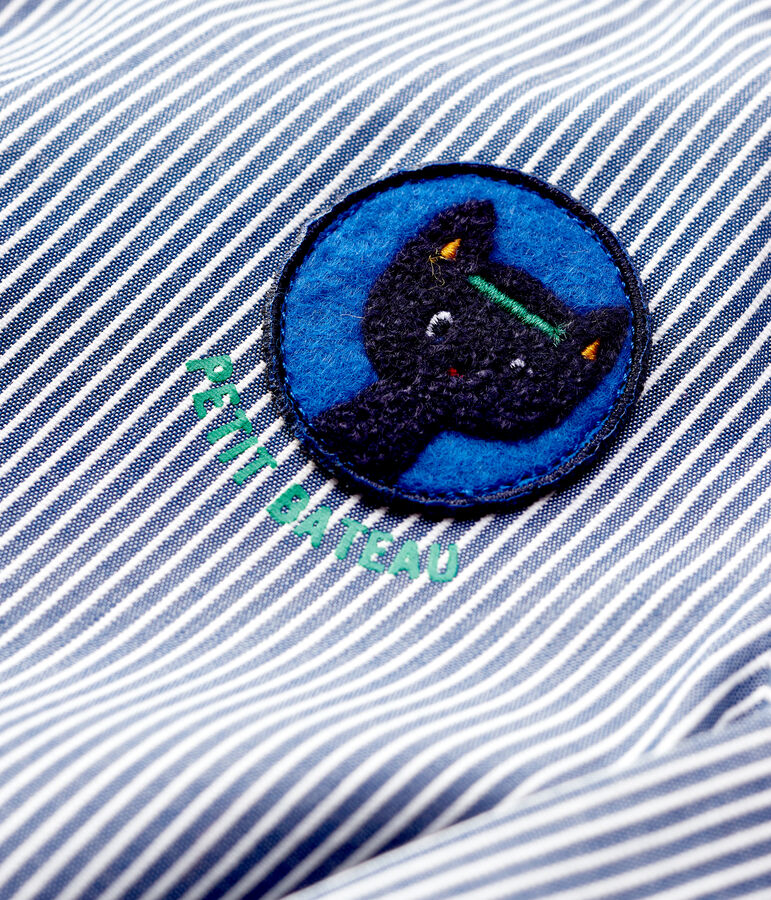 Jurk van canvas baby. blauw/wit