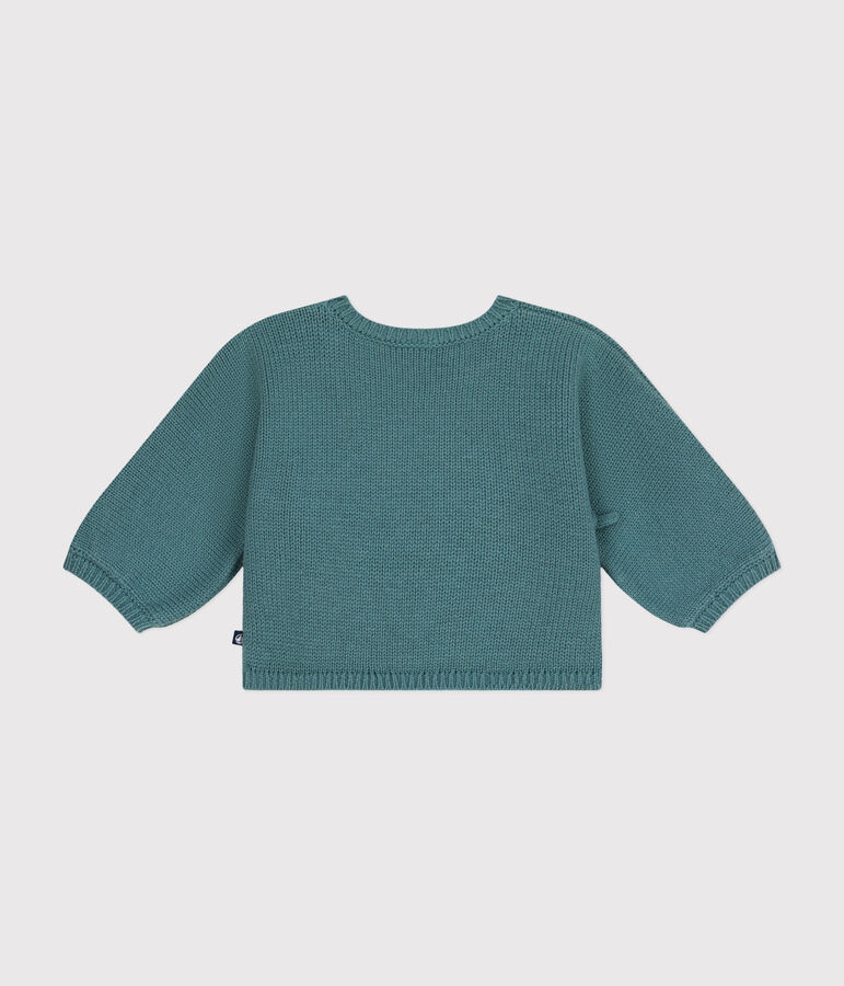 Cardigan en laine et coton b&eacute;b&eacute; vert