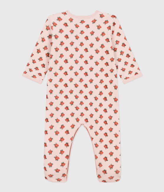 Fluwelen pyjama met bloemenprint roze SALINE/wit MULTICO