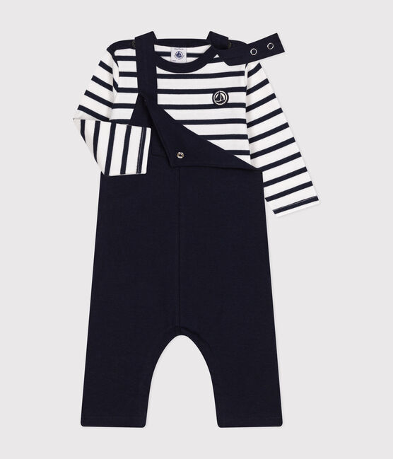 Ensemble salopette et marinière en jersey épais bébé variante 1