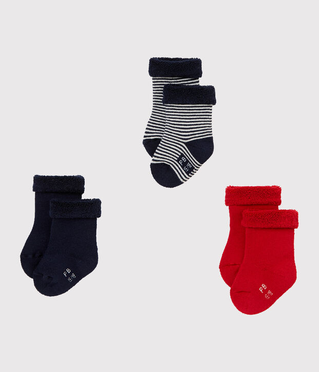 Lot de trois paires de chaussettes b&eacute;b&eacute; mixte multicouleur