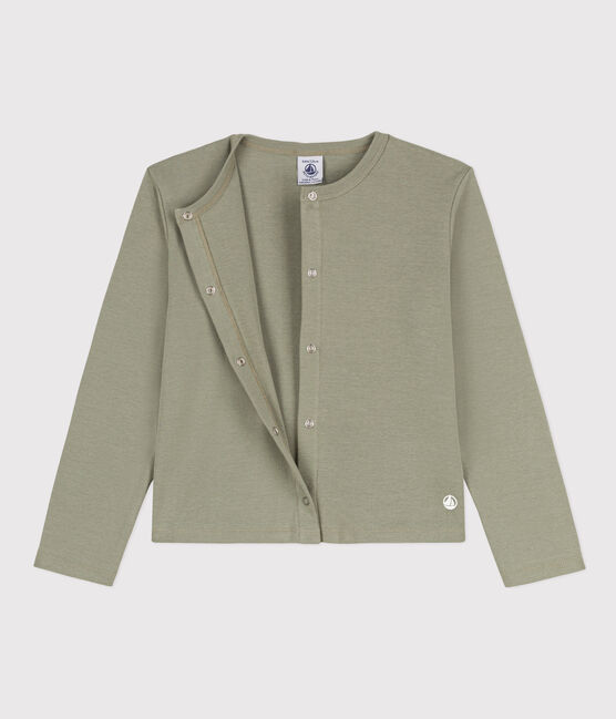 Cardigan en coton enfant fille vert MARECAGE