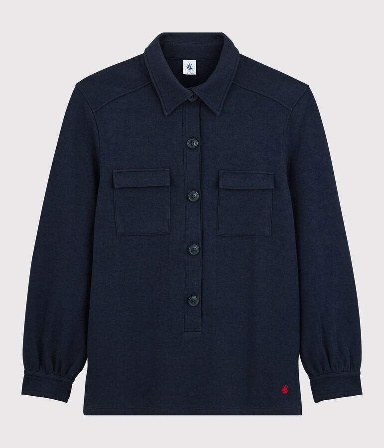 Damesjack van dik katoen blauw