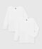 Lot de 2 tee-shirts blancs manches longues petite fille variante 1