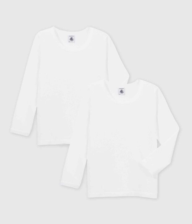 Lot de 2 tee-shirts blancs manches longues petite fille multicouleur