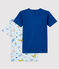 Set van 2 T-shirts met korte mouwen voor jongens met dieren en yoga variante 1