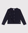 Cardigan enfant en coton uni bleu SMOKING
