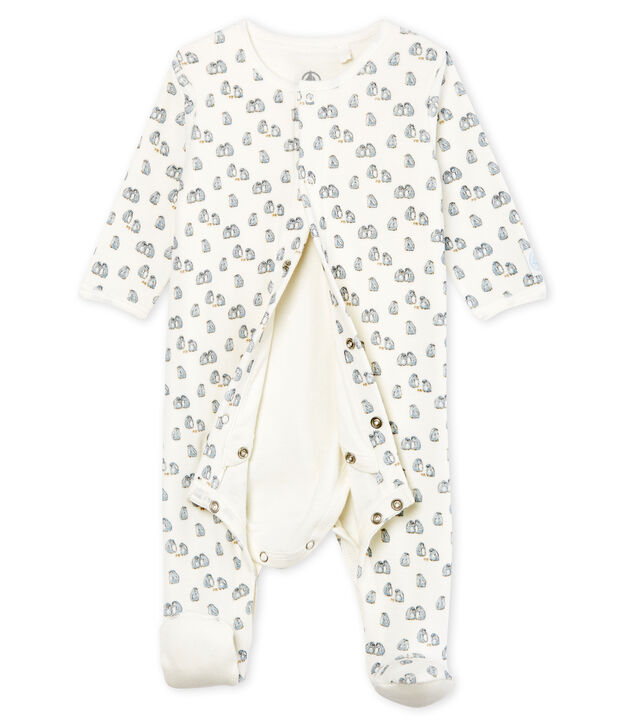 Bodyjama b&eacute;b&eacute; gar&ccedil;on en velours blanc/multicouleur