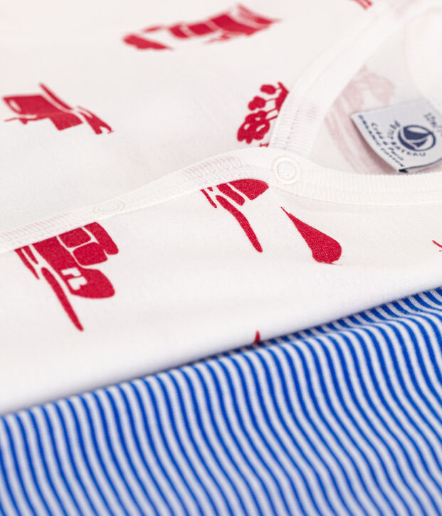 Set met 2 korte playsuits van katoen voor baby's multicouleur