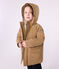 Halflange effen parka voor kinderen bruin ROCHE